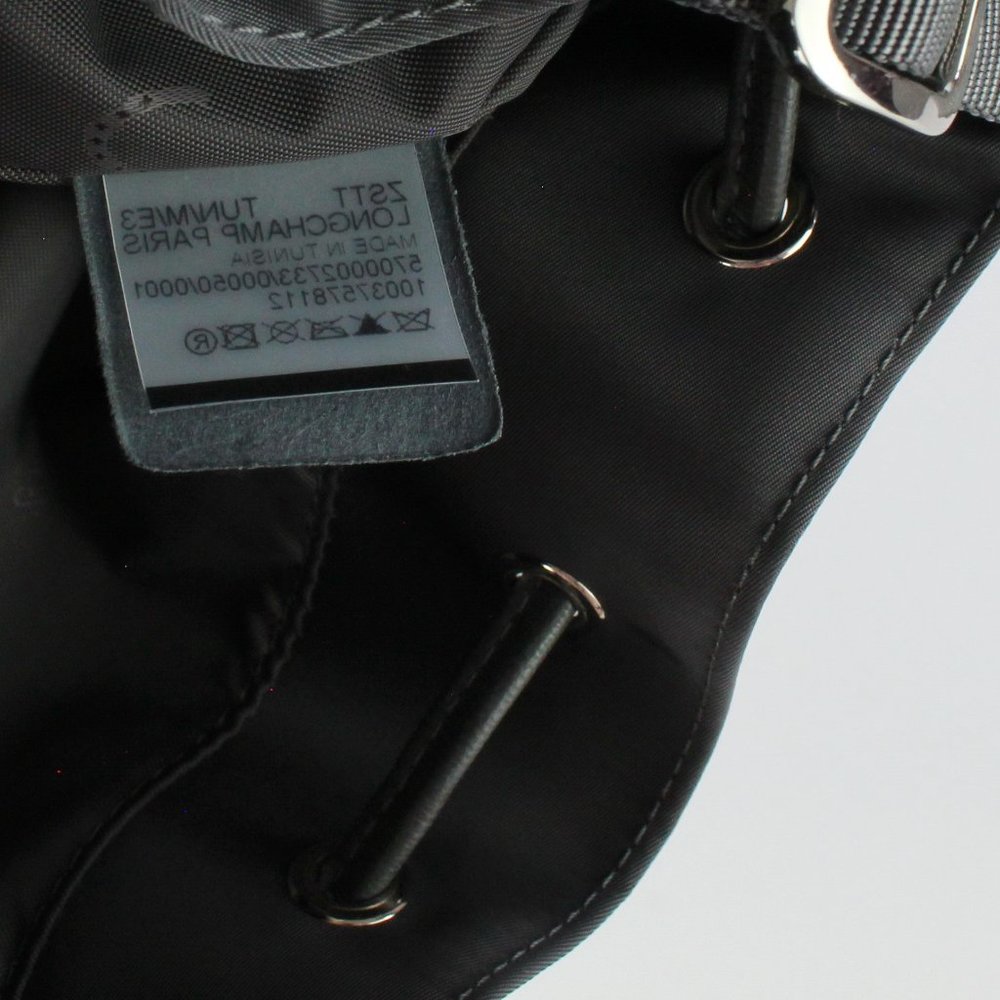 NEW LONGCHAMP Gray Eco Recycled Bucket Bag Drawstring Closure Adjustable Strap - Picture 11 of 16